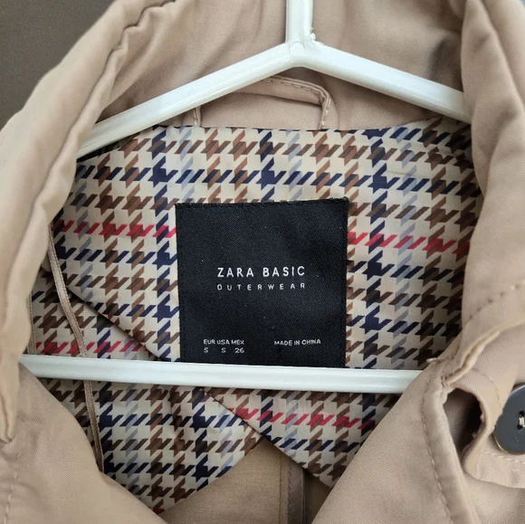 Zara Basic Outerwear Tan Double-Breasted Coat - Picture 2 of 11